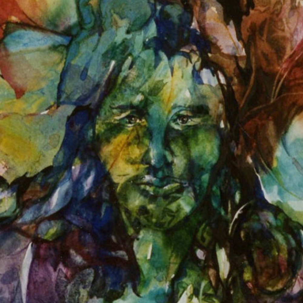 Green Man print from original Watercolor painting
